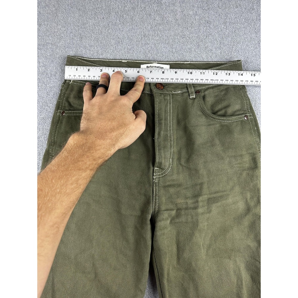 Reformation Jeans Womens 27 Green Cowboy High Rise Straight Kalamata Denim - Picture 5 of 12